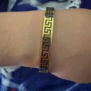 Gold-Tone Greek Key Bangle Bracelet